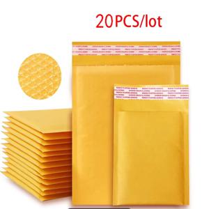 크라프트 종이 버블 봉투 20개 묶음, 두꺼운 노란색 크라프트 종이 자가 접착 봉투, 다양한 사양