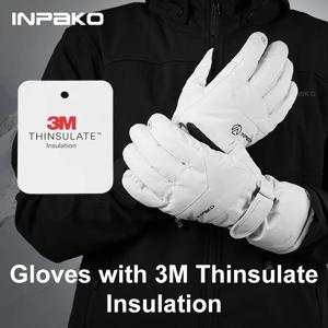 INPAKO 두꺼운 남녀 공용 전문 스키 장갑 방풍 겨울 따뜻한 스노우 장갑 스노모빌 다섯 손가락 장갑