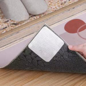 4개입 미끄럼 방지 러그 패드 스티커, 나무 바닥용 고강도 카펫 테이프, 러그 고정용 부직포 그리퍼, 주방 및 욕실용