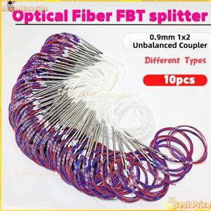 광섬유 FBT 스플리터 50/50 20/80, 커넥터 없는 불균형 커플러, 다양한 유형, 1x2 0.9mm, 10 개