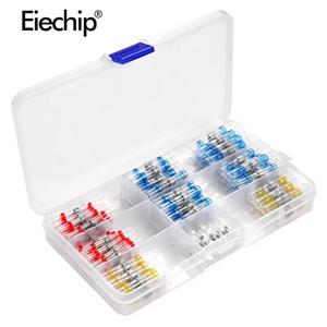 100pcs/50pcs 열 수축 연결 단자 와이어 절연 버트 커넥터 방수 솔더 슬리브 튜브 압착 단자 상자 포함