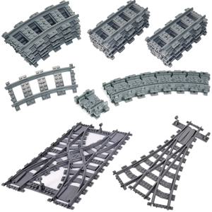 새로운 도시 기차 유연한 트랙 소프트 스트레이트 곡선 레일 스위치 빌딩 블록 크리 에이 티브 모델 철도 장난감 어린이 선물 용품