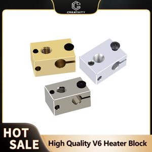 고품질 V6 히터 블록 도금 구리 황동 PT100 3D 프린터 부품 업그레이드 용 열 블록 E3D V6 Hotend DDB Titan Extruder