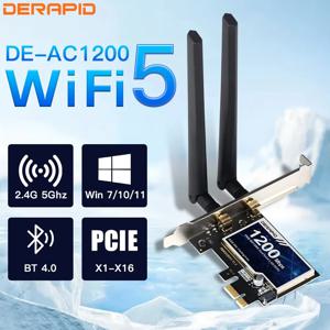 안드로이드 AC1200 WiFi 어댑터 블루투스 듀얼 밴드 2.4GHZ/5Ghz PCIE 무선 네트워크 카드 인텔 칩 데스크톱 용 윈도우 7/10/11