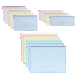 5 PCS A4 A5 A6 메쉬 지퍼 주머니 문서 가방 방수 우편 파일 폴더 보관 가방 A4 A5 A6 사무실 학교 용품 편지지