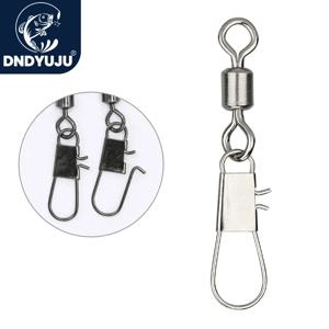 DNDYUJU 50pcs 낚시 커넥터 인터록 스냅이있는 롤링 회전 Fishhook 루어 태클 낚시 용품 용 스테인레스 스틸 스냅