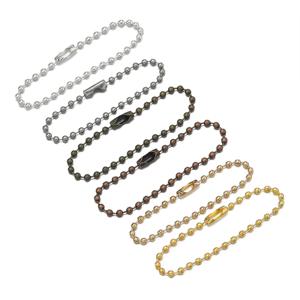 50 개/몫 라운드 볼 비드 체인은 키 체인에 적합 12cm 길이 개 태그 DIY 펜던트 쥬얼리 찾기에 대 한 커넥터와 대량 체인