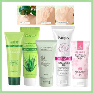 페이스 엑스폴리에이팅 젤 알로에 베라 페이셜 엑스폴리에이팅 스크럽 클렌징 블랙헤드 제거 모이스춰라이징 수축 모공 페이스 케어 스킨 케어