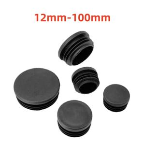 플라스틱 검은 색 라운드 파이프 플러그 12 ~ 100mm PE 플라스틱 의자 테이블 피트 캡 블랭킹 엔드 캡 튜브 파이프 삽입 플러그 장식 먼지
