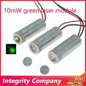 520nm 10mW 녹색 레이저 모듈 녹색 도트/단어/십자선 수평 포지셔닝 레이저 헤드 조정 가능한 초점 거리 3V-5V