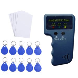 휴대용 RFID ID EM4100 카드 복사기 125khz ID 리더기 프로그래머 카드 스마트 복사기 복사기 + 5/10PCS 태그