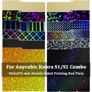 Anycubic Kobra S1 플레이트 Pei 시트 264x276mm 질감 Kobra S1 콤보 빌드 플레이트 양면 Peo Pet Pey Kobra S1C 침대