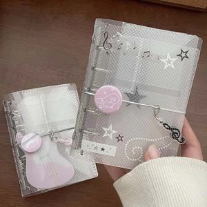 음악 테마 M5 바인더 노트 스크랩북 PP 능직 세 배 넥타이 클로저 사진 앨범 카드 주최자 휴대용 플래너