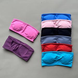 로고 없는 백리스 밴도 스포츠 브라 짐 여성용 탑 크롭 튜브 요가 탑 홀터 스포츠 심리스 브라 스크런치 워크아웃 요가 탱크