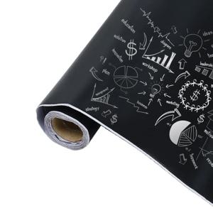 칠판 벽 스티커 자체 접착 칠판 벽지 스티커 롤 그리기 예술을위한 이동식 지울 수있는 블랙 보드 데칼