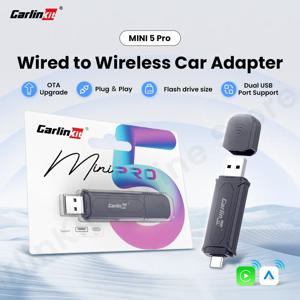 Carlinkit 무선 어댑터 미니 5 Pro Carplay 안드로이드 자동 무선 자동차 지능형 시스템 업그레이드 Ble Wifi 휴대용 FOTA