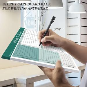 주간 할 일 목록 플래너 패드 – 우선 순위 및 체크리스트가 포함된 날짜가 없는 절취 노트, 가정, 사무실, 학교용 데스크탑 정리함