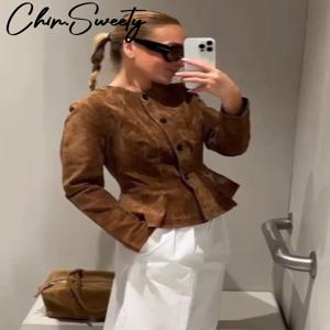 캐주얼 패션 여성 레이스 업 코트 긴 소매 오-넥 싱글 브레스트 솔리드 레이디 자켓 2025 가을 여성 street Outwear New