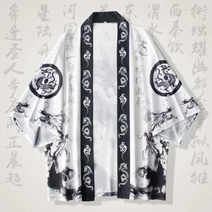 남성 기모노 카디건 일본 남성 유카타 하라쿠주 아시아 일본 의류 사무라이 의상 애니메이션 기모노 스트리트웨어 하오리 남성