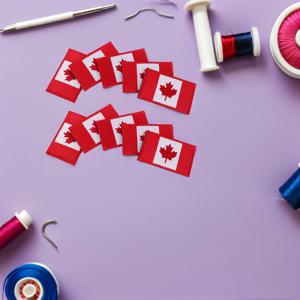 10개 캐나다 국기 패치 자수 부착형 배지 옷감 패치 백팩 재킷 의류 DIY 수리 액세서리