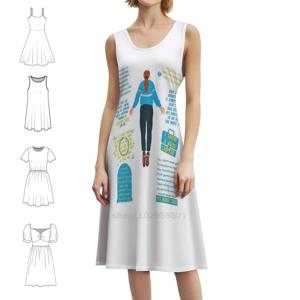 맥스 메이필드 미니멀리스트 인용문 보헤미안 민소매 드레스 멀티 프린트 비치 휴가 파티 드레스 미니멀리스트 심플 귀여운 스트레인저