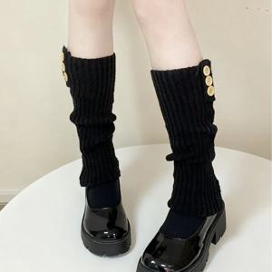 가을 겨울 레그 커버 두꺼운 니트 양말 여아용 파일 양말 튜브 양말 JK 화이트 종아리 양말 따뜻한 양말
