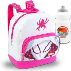 마블 스파이더 그웬 미니 백팩 번들 - 10인치 캔버스 고스트 스파이더 백팩(앞주머니와 물병 포함) |   스파이더버스 그웬 스테이시