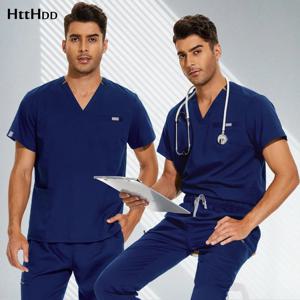 남성 스크럽 탑 의료 유니폼 치과 의사 작업복 간호사 의류 실험실 작업복 남여 의사 간호사 의상 치과 수술 셔츠