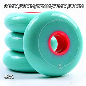 8개/세트 82A 터쿼이즈 색상 인라인 스케이트 휠 68 72 76 80MM PU 풀 미트 휠 롤러 스케이트 액세서리 AMB300