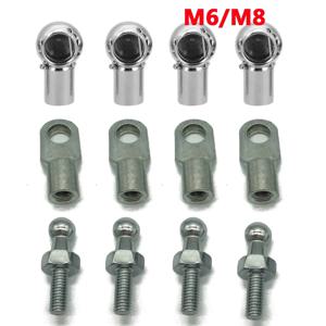 4Pcs M8/M6 범용 10mm 후면 부트 전면 보닛 가스 스트럿 엔드 피팅 커넥터 볼 핀 조인트 밸브 스프링 나사