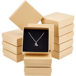 24 Pcs 골판지 보석 상자 3.54×3.54x1.18 정사각형 골판지 상자 종이 크래프트 종이 선물 포장 상자 크리스마스