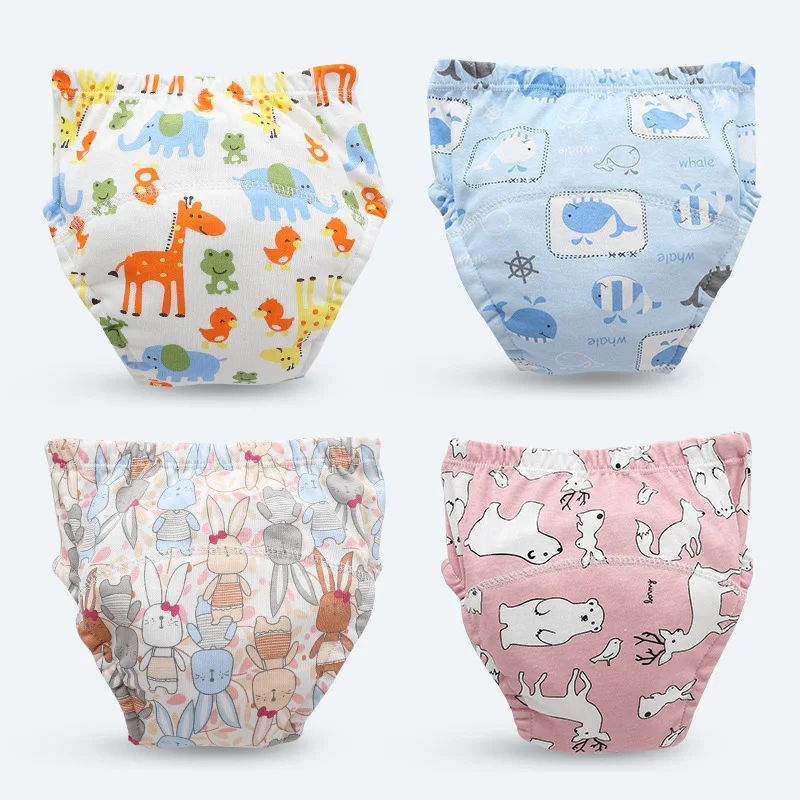 훈련 바지 속옷 빨 기저귀 주머니 바지 배우기 아기 기저귀 통기성 기저귀 주머니 아기 여름