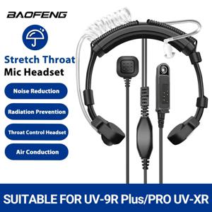 Baofeng UV-9R PRO UV 9R Plus 워키 토키 이어폰 용 방수 조절 식 음향 목구멍 마이크 헤드셋 전술 음향 튜브