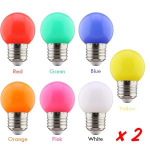 2pcs 다채로운 Led 전구 G45 E27 220V LED 램프 빨간색 노란색 파란색 녹색 핑크 오렌지 화이트 크리스마스 웨딩 야간 조명 실내