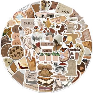 60 개/갑/팩 레트로 아트 Vsco 낙서 스티커 미적 만화 데칼 노트북 수하물 스케이트 보드 전화 스티커 어린이 장난감