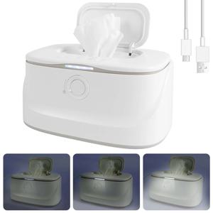USB 아기 닦아 따뜻한 LED 빛 따뜻한 상자 유지 조절 가능한 온도 난방 기저귀 디스펜서 휴대용 대용량