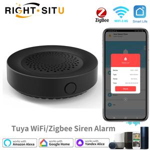 스마트 홈 보안을 위한 Tuya Zigbee WiFi 사이렌 알람 100db 스피커는 Alexa Yandex Alice와 함께 작동합니다. Tuya Zigbee Hub가 필요합니다.