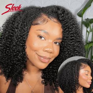 매끈한 U 부분 곱슬 인모 가발, 브라질 곱슬 머리 기계, 흑인 여성용 레미 헤어 가발, 다크 브라운 컬러 2 # 및 1B # 제작