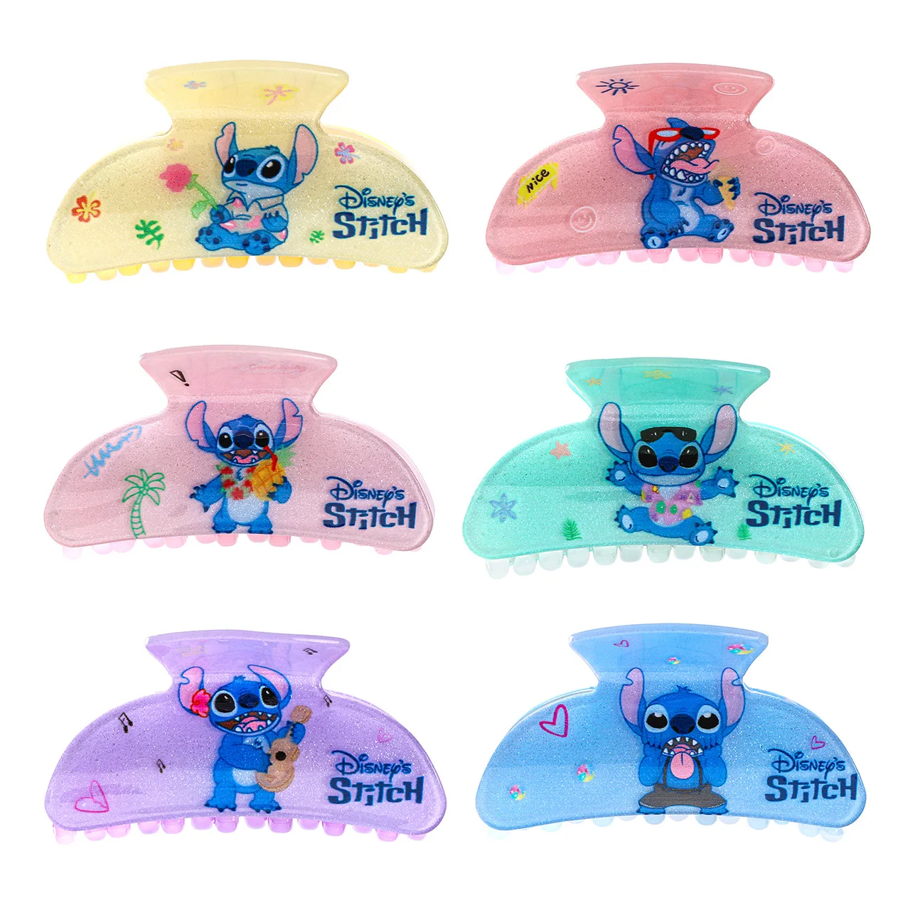 디즈니 스티치 소녀용 아크릴 헤어 클립 바느질 헤어 클립 상어 헤어 액세서리 스티치 클립 소녀 생일 크리스마스 선물