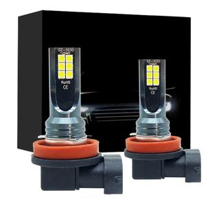 2개 H8 H9 H11 LED 자동차 안개등 전구 DRL 오토바이 헤드라이트 램프 자동차 주행 헤드램프 3000K 6000K 12000K 12V 24V 80W