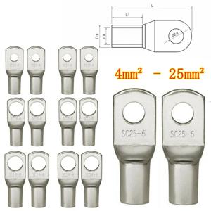 20PCS 4-25mm 구색 주석 도금 구리 러그 링 압착 단자 배터리 와이어 용접 케이블 커넥터 키트