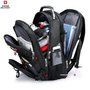 스위스 군사 패션 여행 다기능 대용량 남성 가방 Usb 충전 방수 23 인치 노트북 배낭 남자 Mochila