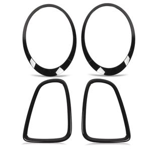 글로스 블랙 헤드라이트 및 미등 서라운드 커버 트림, 미니 R56 R57 R58 R59 쿠퍼 S 및 JCW 2007-2015, 4 개