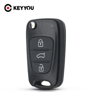 KEYYOU 1PCS 리모컨 자동차 키 쉘 Fob 3 버튼 케이스 현대 I20 I30 Ix20/30 Elantra For Kia Ceed Picanto Key
