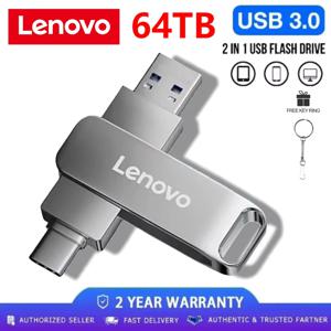 레노버 USB 3.2 펜 드라이브, USB 스틱, 고속 전송, 금속 휴대용 SSD, Cle U 디스크, 플래시 드라이브 메모리, 64TB, 16TB, 2TB