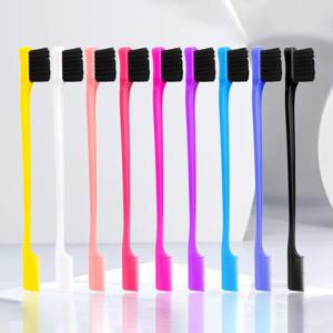 정전기 방지 헤어 에지 브러쉬 빗 2-in-1 양면 엣지 컨트롤 브러쉬 헤어 스타일링 도구 (빗 포함), 실제 헤어 가발 전용