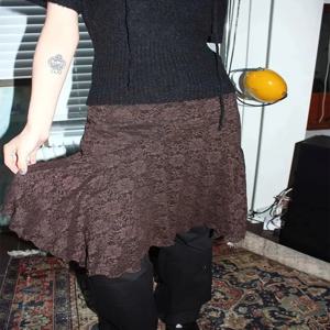 일본 빈티지 자카드 레이스 스커트 바지 여성 하이 웨스트 레이어드 스커트 Y2k 비대칭 스커트 2025 봄 의류