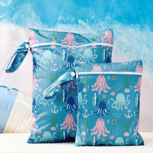 HappyFlute 2팩 기저귀 가방 세트 S+M 사이즈 방수 항균 코팅 토트 포함 베이비 필수품 메이크업 및 여행용