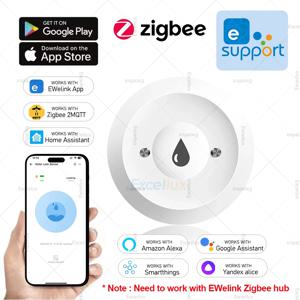 Ewelink Zigbee 3.0 워터 센서 알람 홍수 누출 감지기 원격 모니터링 오버플로 보안 경보 시스템 지원 ZHA Z2M