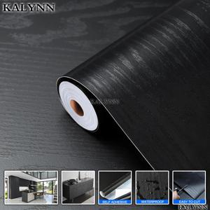 검은 나무 접촉 종이 껍질과 스틱 자체 접착 벽지, 수조 캐비닛 가구 표면용 장식 비닐 필름